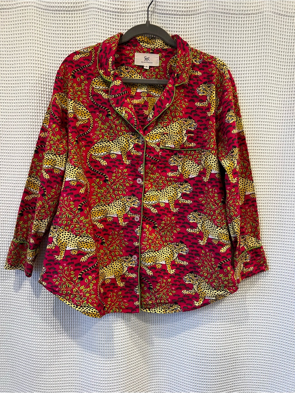 Printfresh Hot Pink Bagheera Leopard Print Cotton Pajama Top